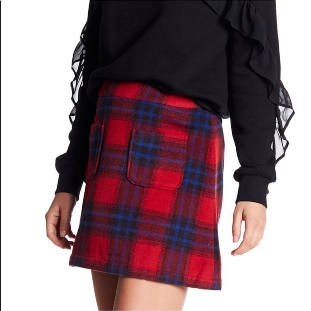NWOT Free Press Plaid Flannel Mini Skirt